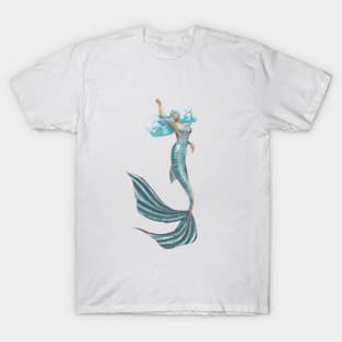 Mermaid Swimming in Caribbean Waters T-Shirt